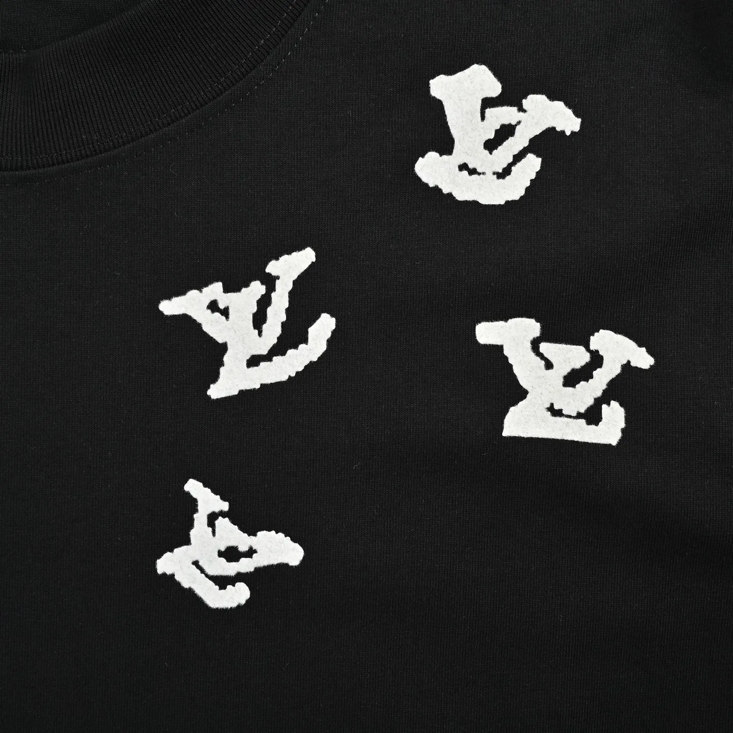 Louis Vuitton/Louis Vuitton 26ss flocked presbyopia logo printed short sleeves